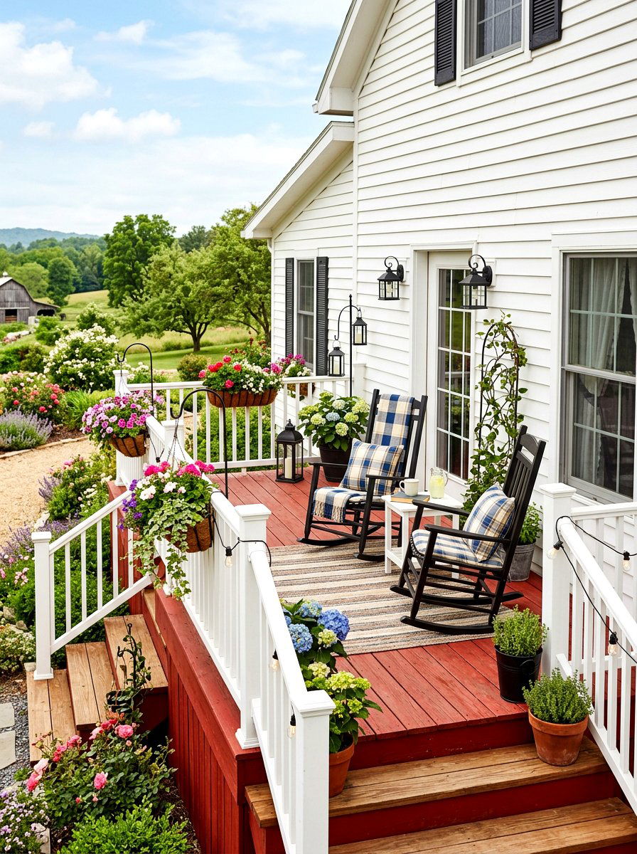Barn Red Deck - 30 wood stain deck ideas