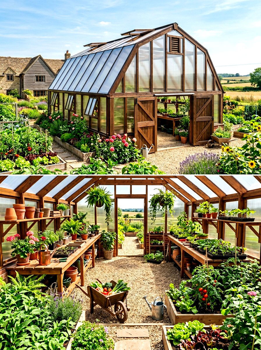 Barn Style Greenhouse - 30 budget greenhouse ideas