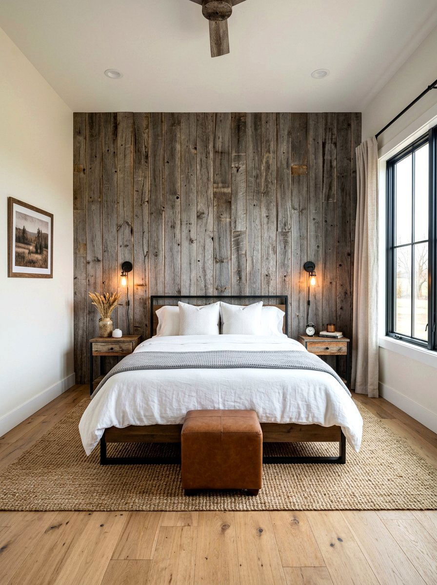 Barn Wood Accent Wall Bedroom - 30 western bedroom ideas