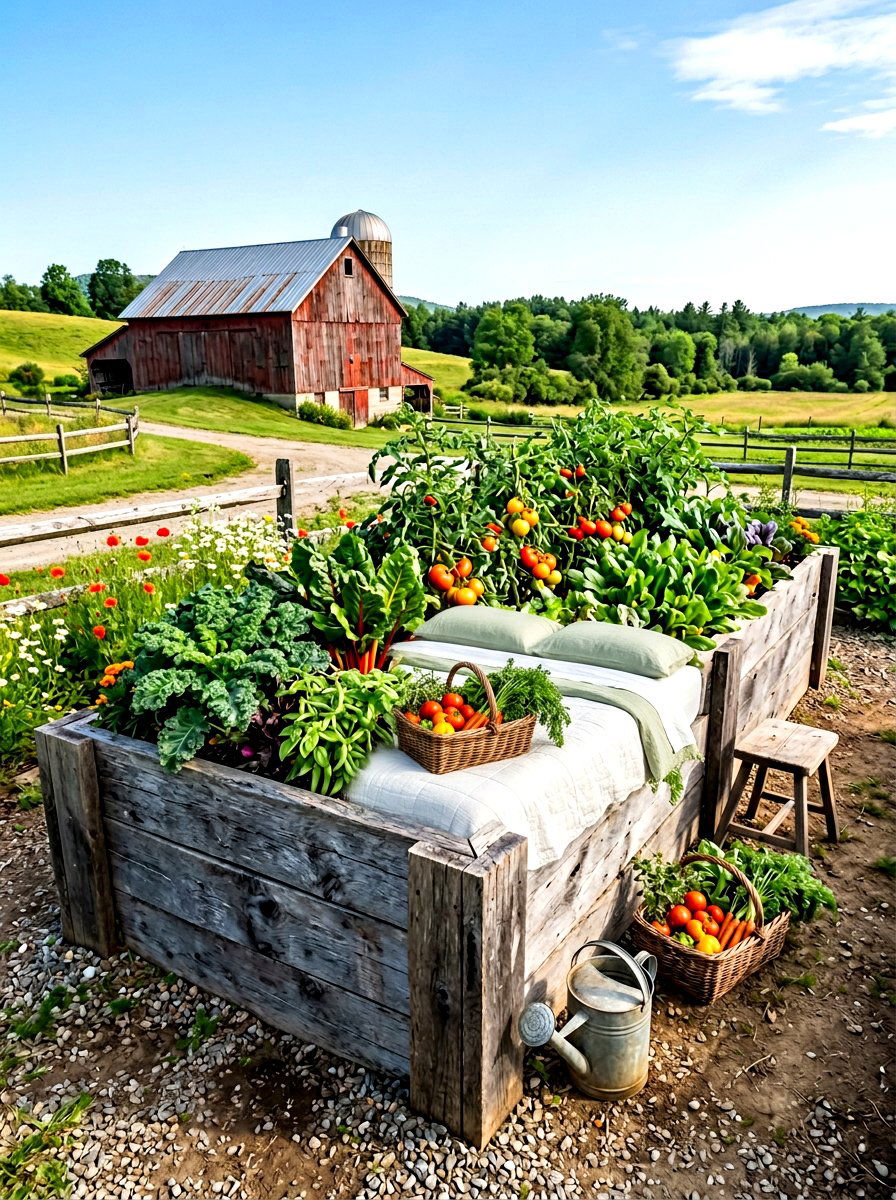 Barn Wood Raised Bed - 30 budget raised bed ideas