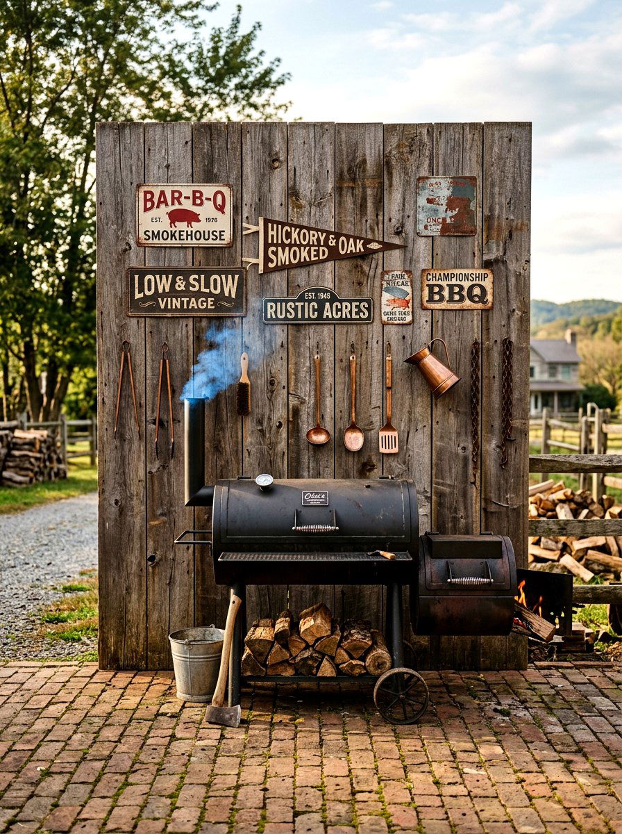 Barn Wood Smoker Wall - 30 smoker station ideas