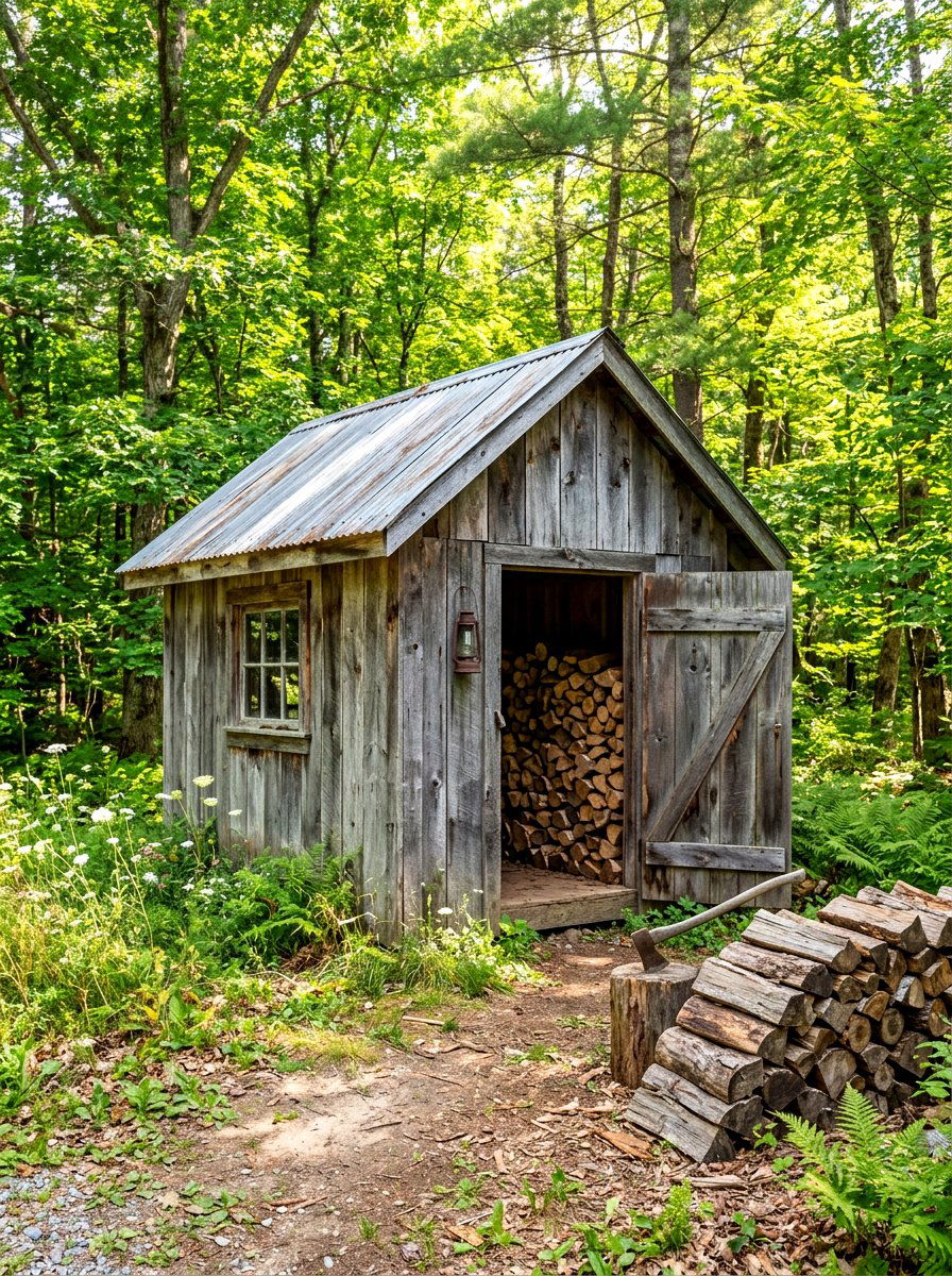 Barn Wood Storage Shed - 30 firewood rack ideas