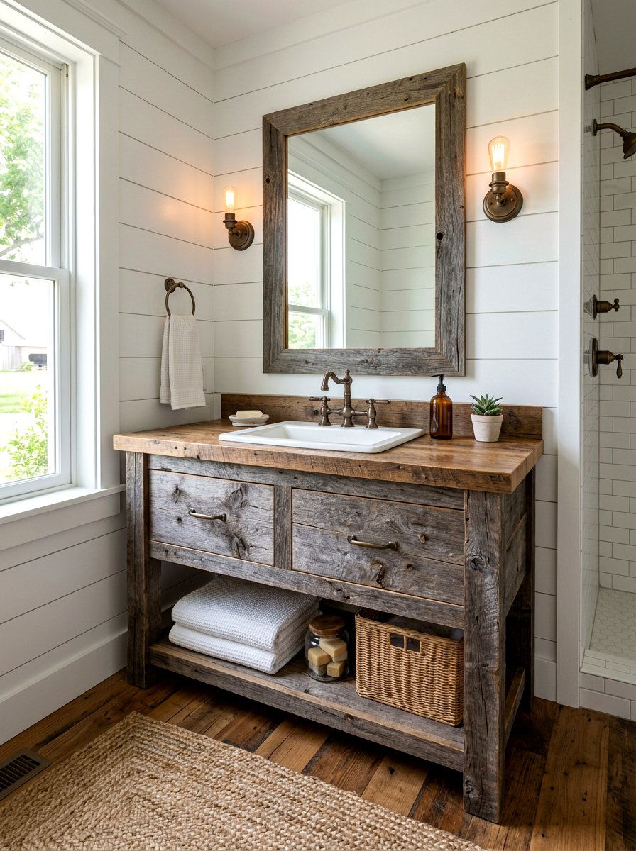 Barn Wood Vanity - 30 wood vanity ideas