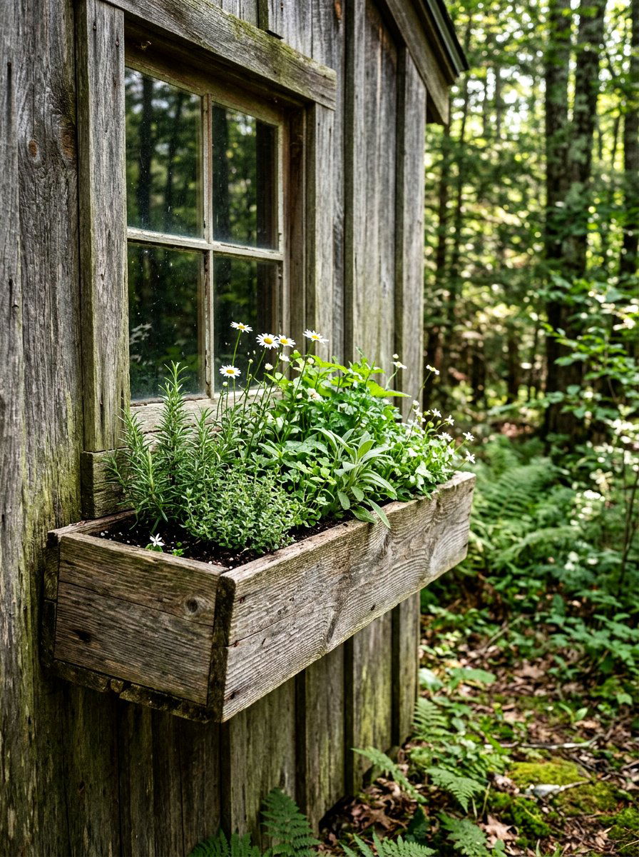 Barn Wood Window Box - 30 shed flower box ideas