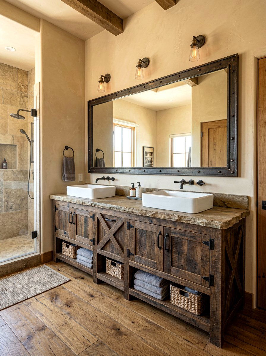 Barn wood vanity - 30 rustic bathroom ideas