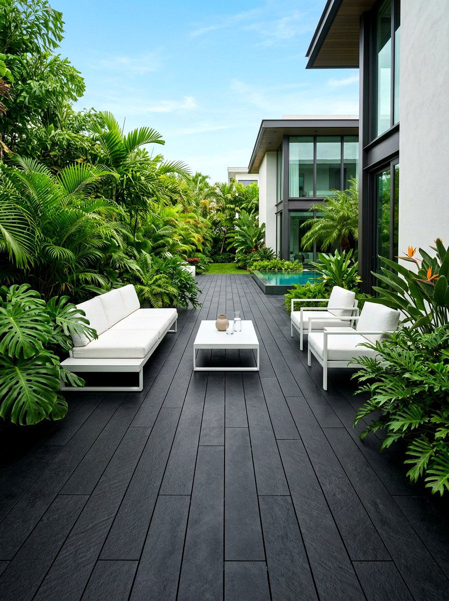 Basalt Patio - 30 stone courtyard patio ideas