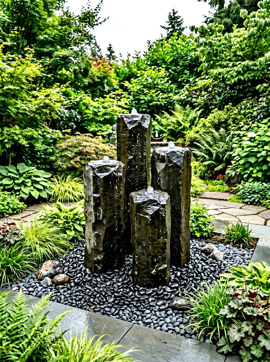 Basalt Rock Fountain - 30 decorative stone ideas