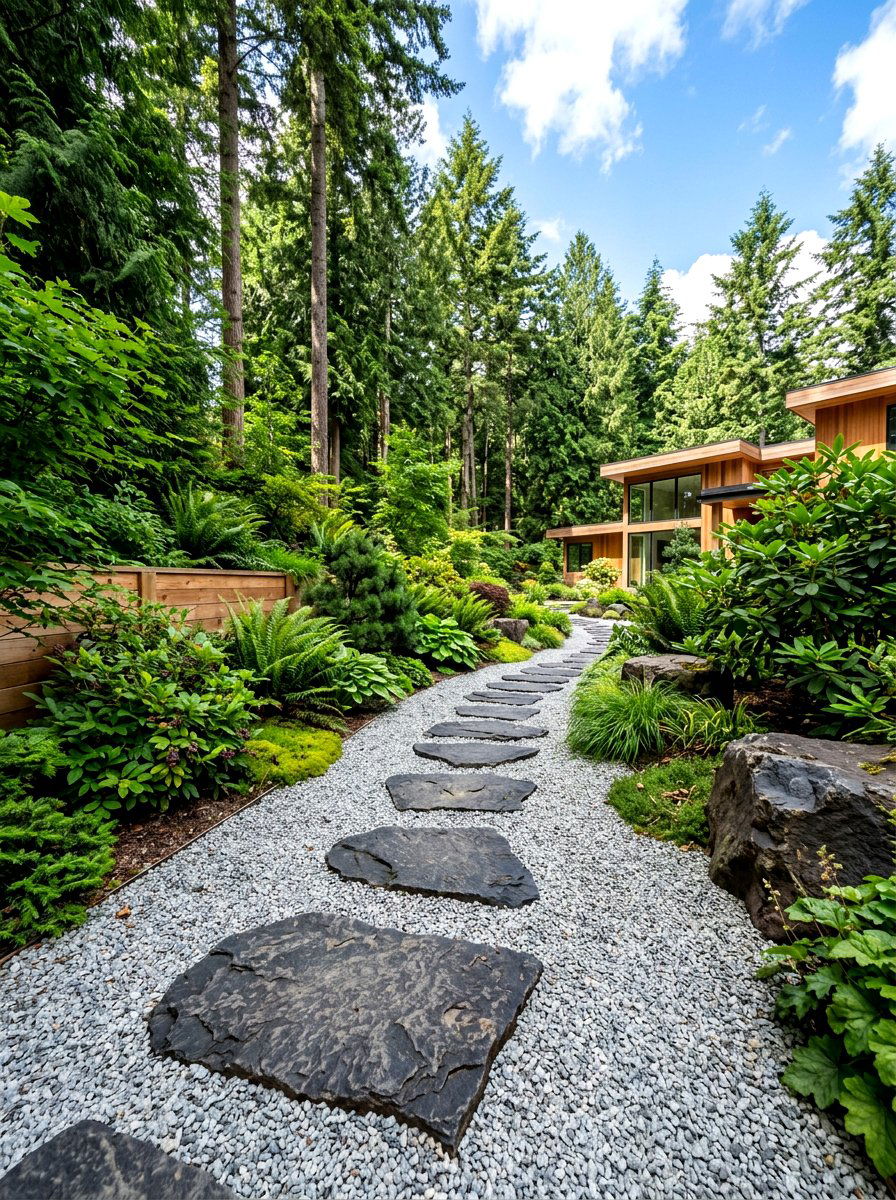 Basalt Stepping Stone - 30 stepping path backyard ideas