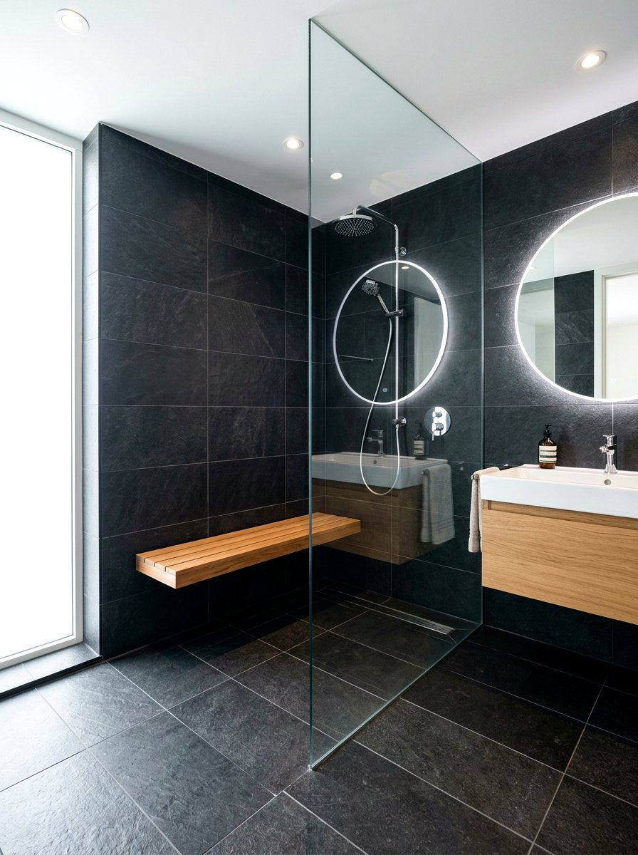 Basalt bathroom tile - 30 stone inspired bathroom ideas