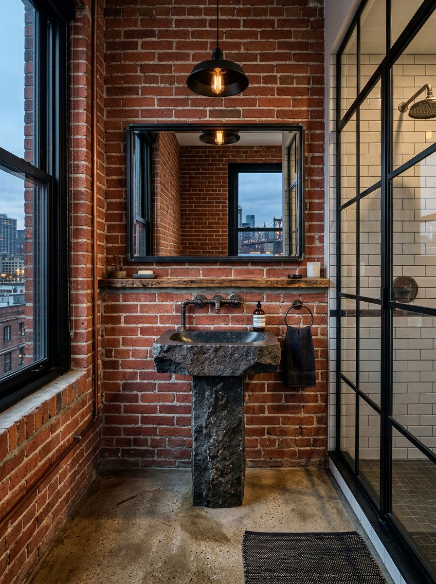 Basalt pedestal sink - 30 statement stone sink ideas