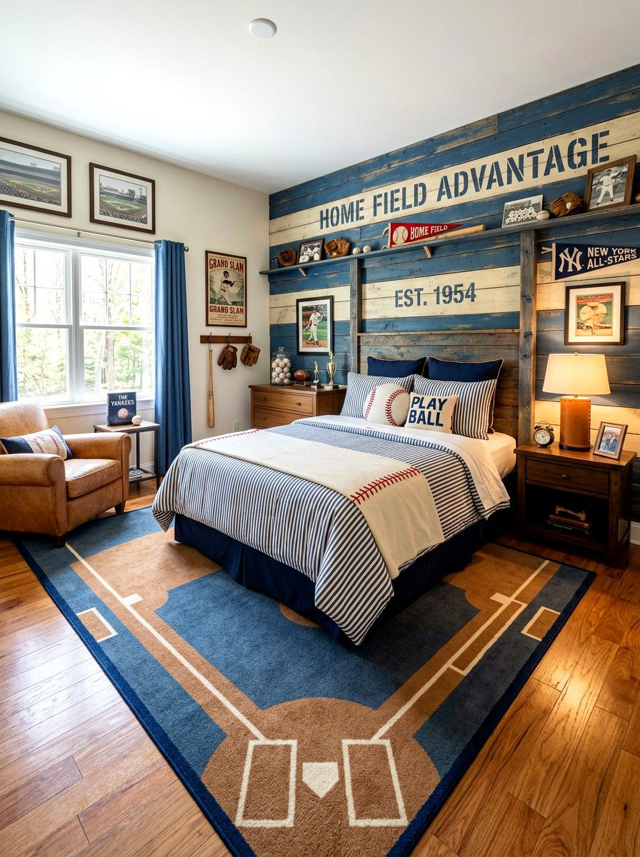 Baseball Bedroom - 30 sports bedroom ideas