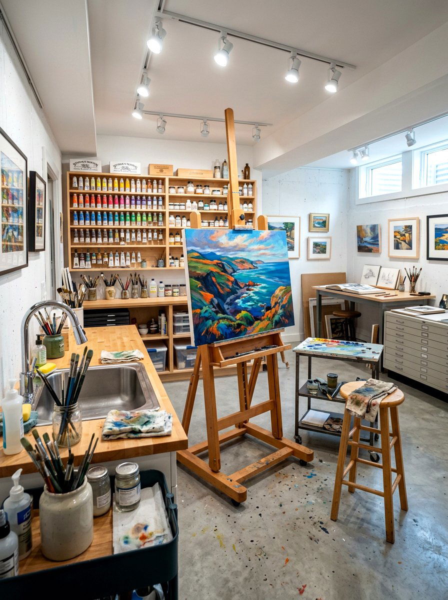 Basement Art Studio - 30 finished basement ideas