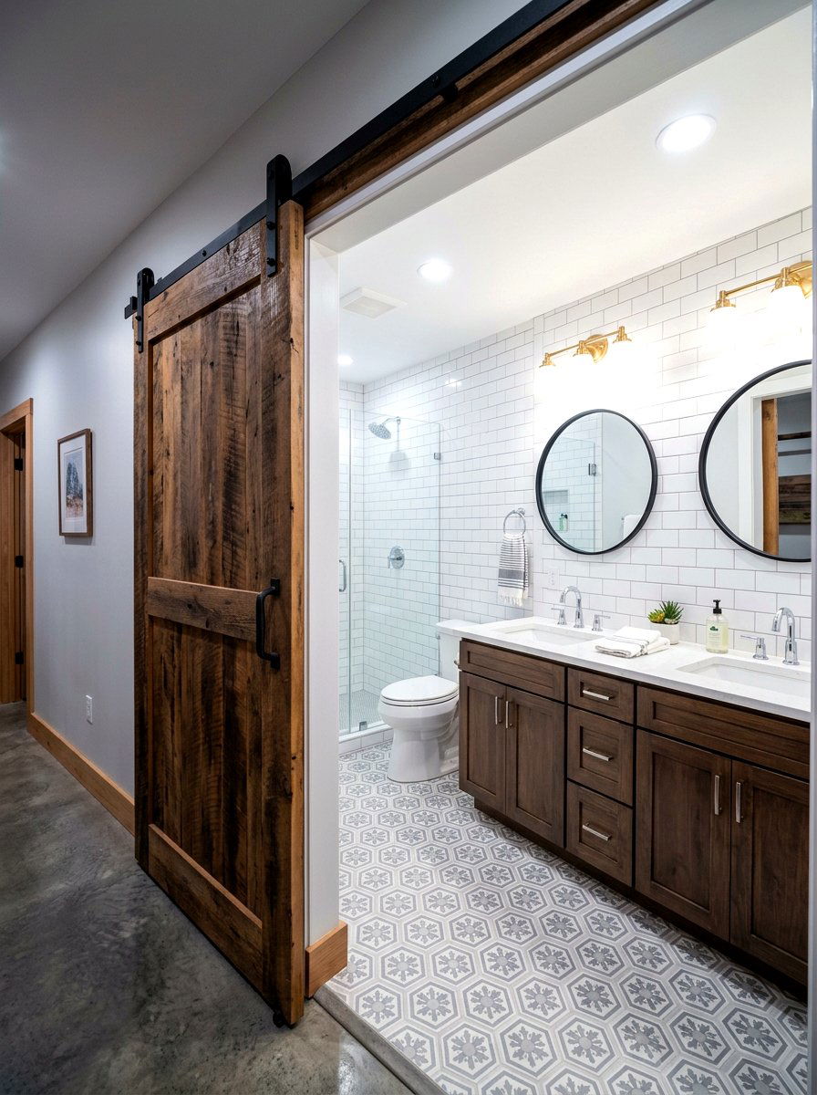 Basement Bathroom With Barn Door - 30 basement bathroom ideas