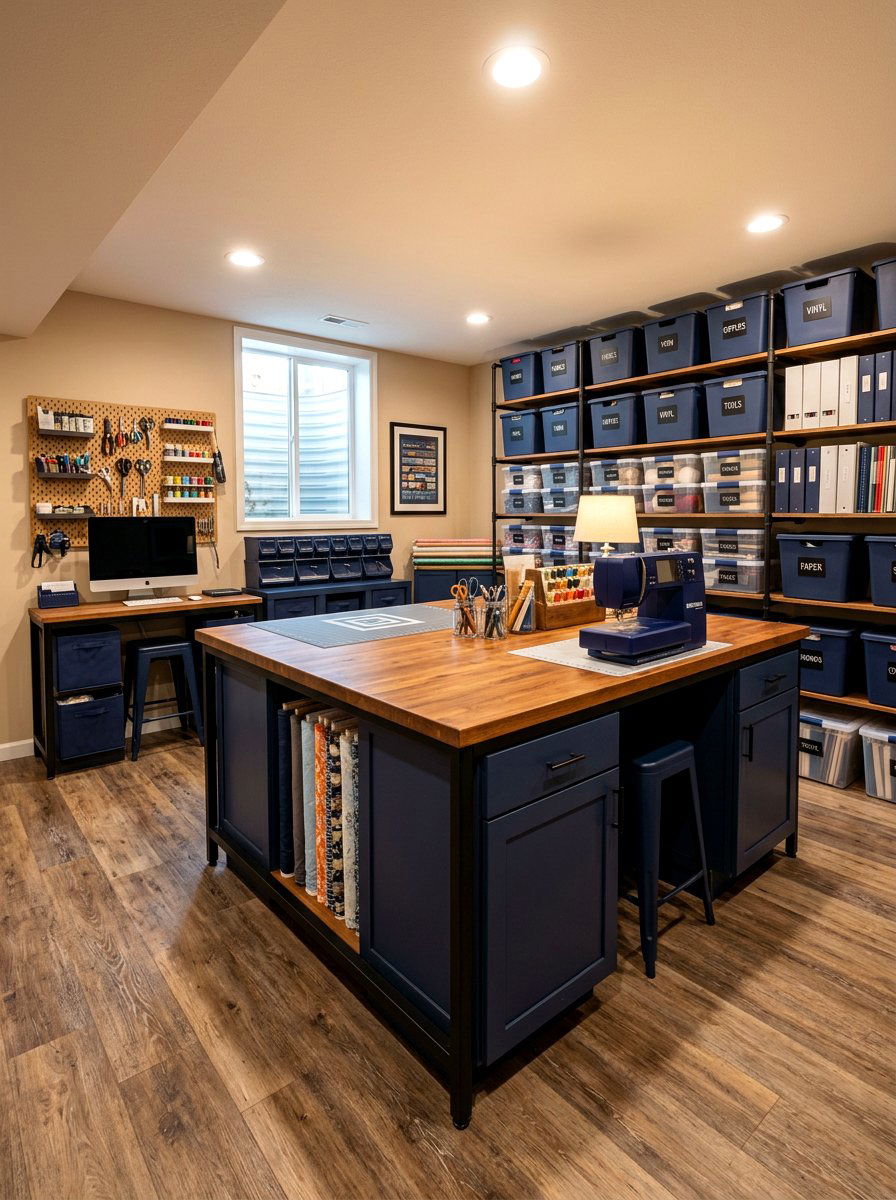 Basement Craft Room - 30 craft room ideas