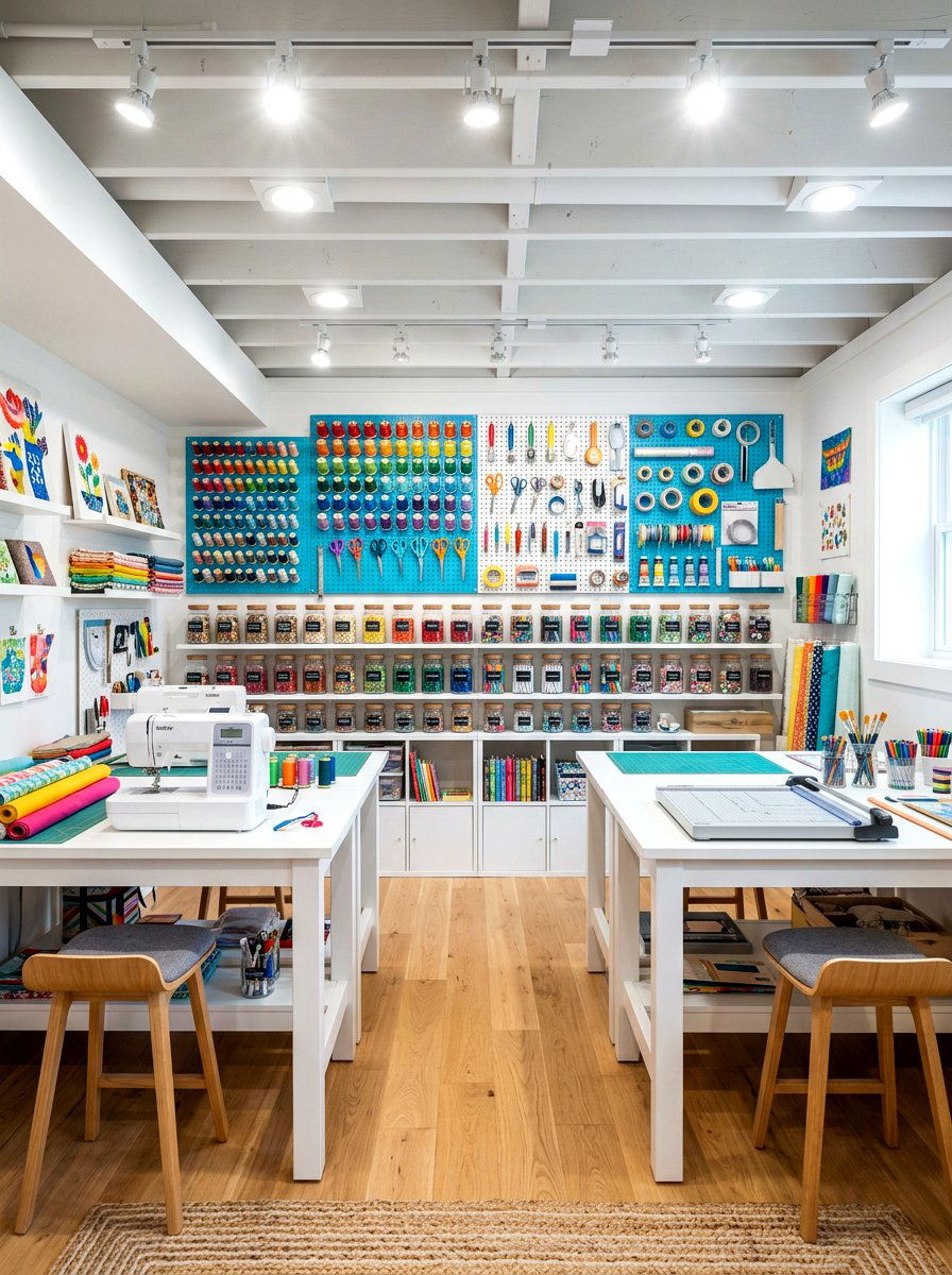 Basement Craft Room - 30 finished basement ideas