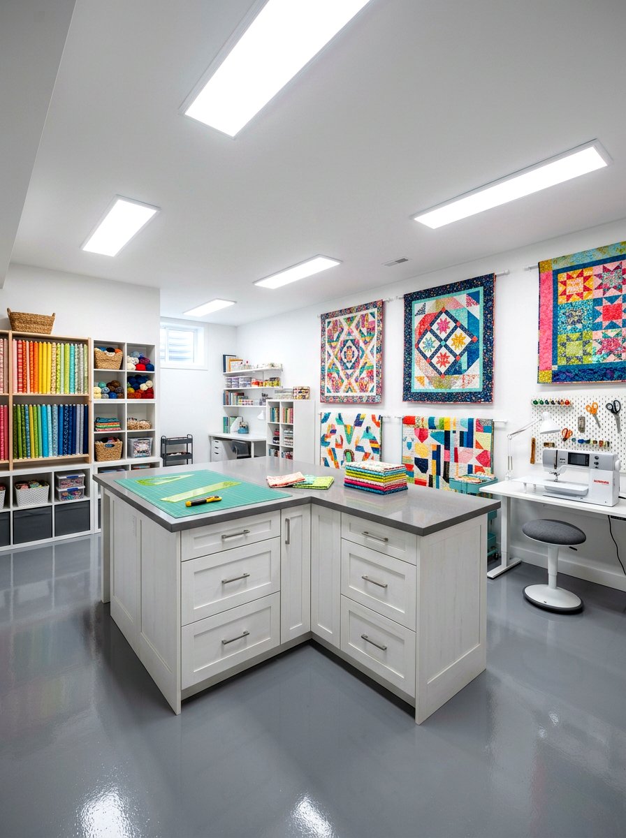 Basement Craft Studio Renovation - 30 quilting room ideas