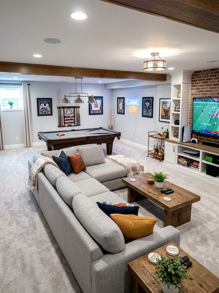Basement Game Area - 30 game room ideas