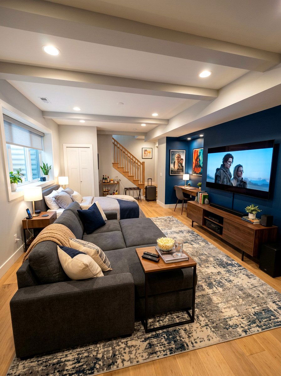 Basement Guest Room Media Room - 30 dual purpose guest room ideas