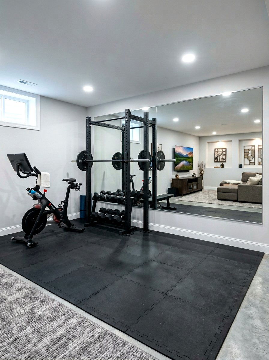 Basement Gym Exercise Space - 30 basement family room ideas