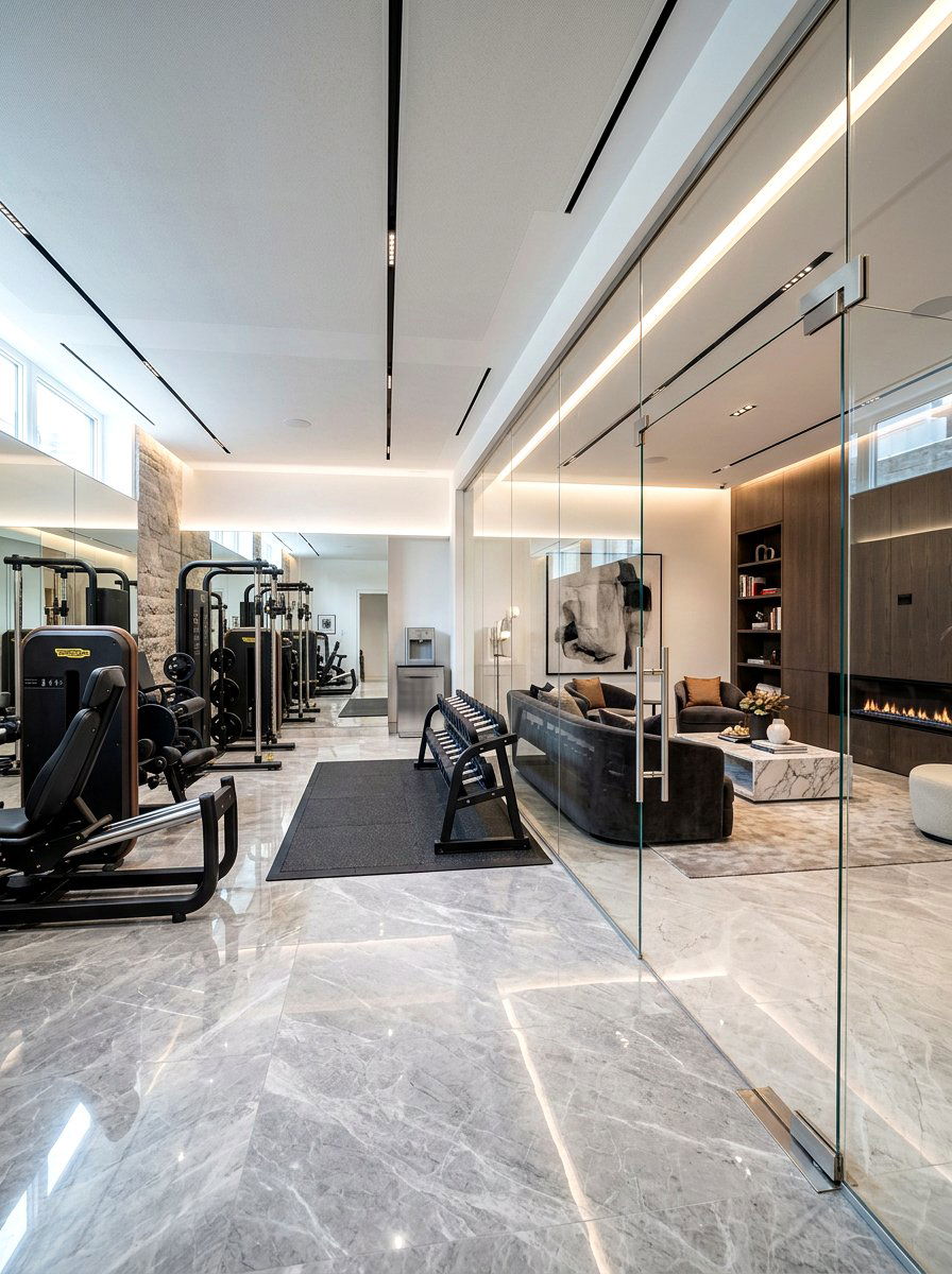 Basement Gym Glass Partition - 30 basement gym ideas