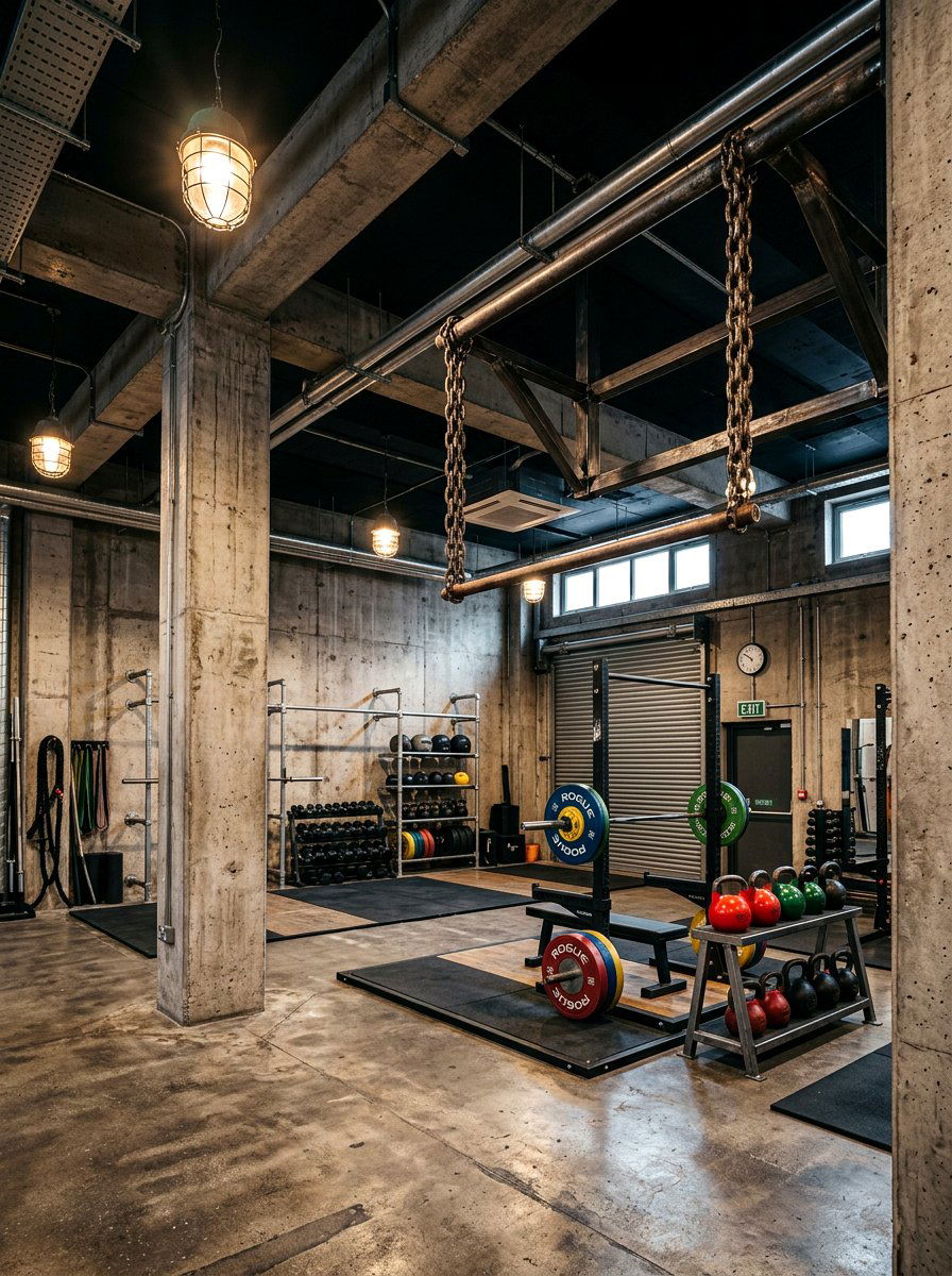 Basement Gym Industrial Theme - 30 basement gym ideas