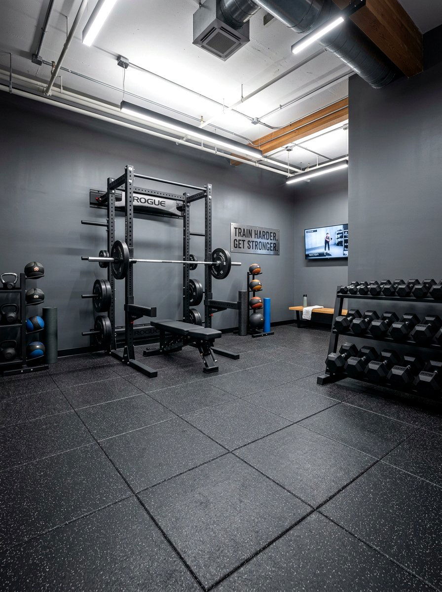 Basement Gym Rubber Flooring - 30 basement gym ideas