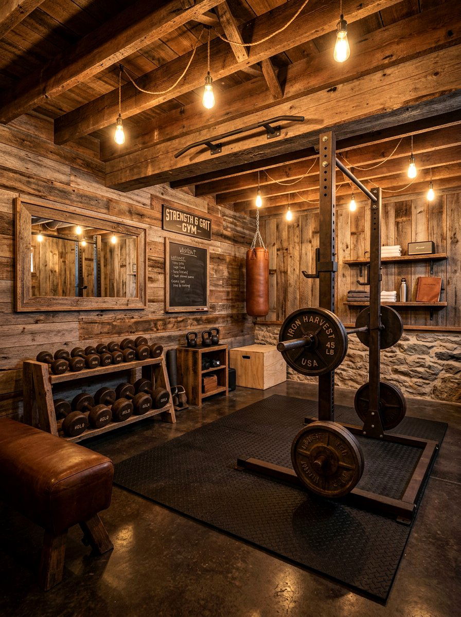 Basement Gym Rustic Decor - 30 basement gym ideas