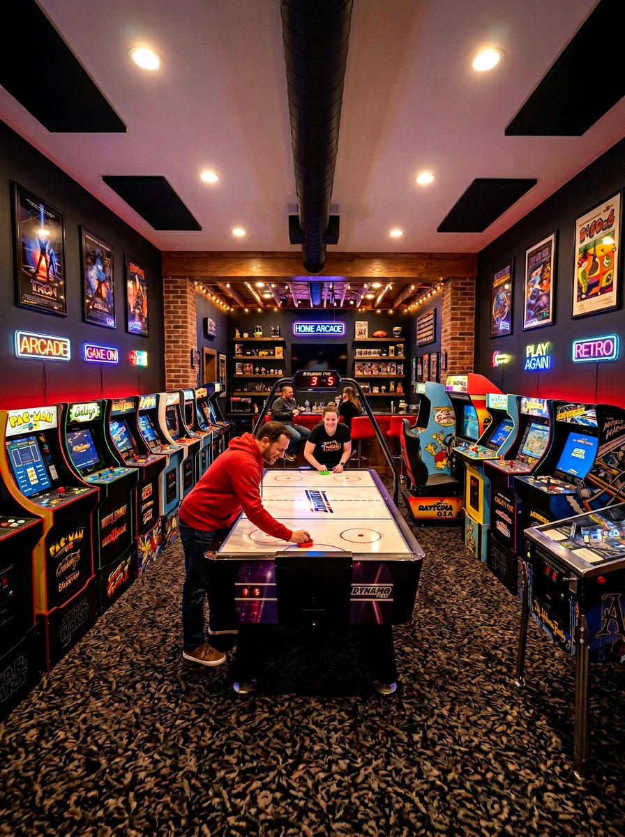 Basement Home Arcade - 30 arcade room ideas