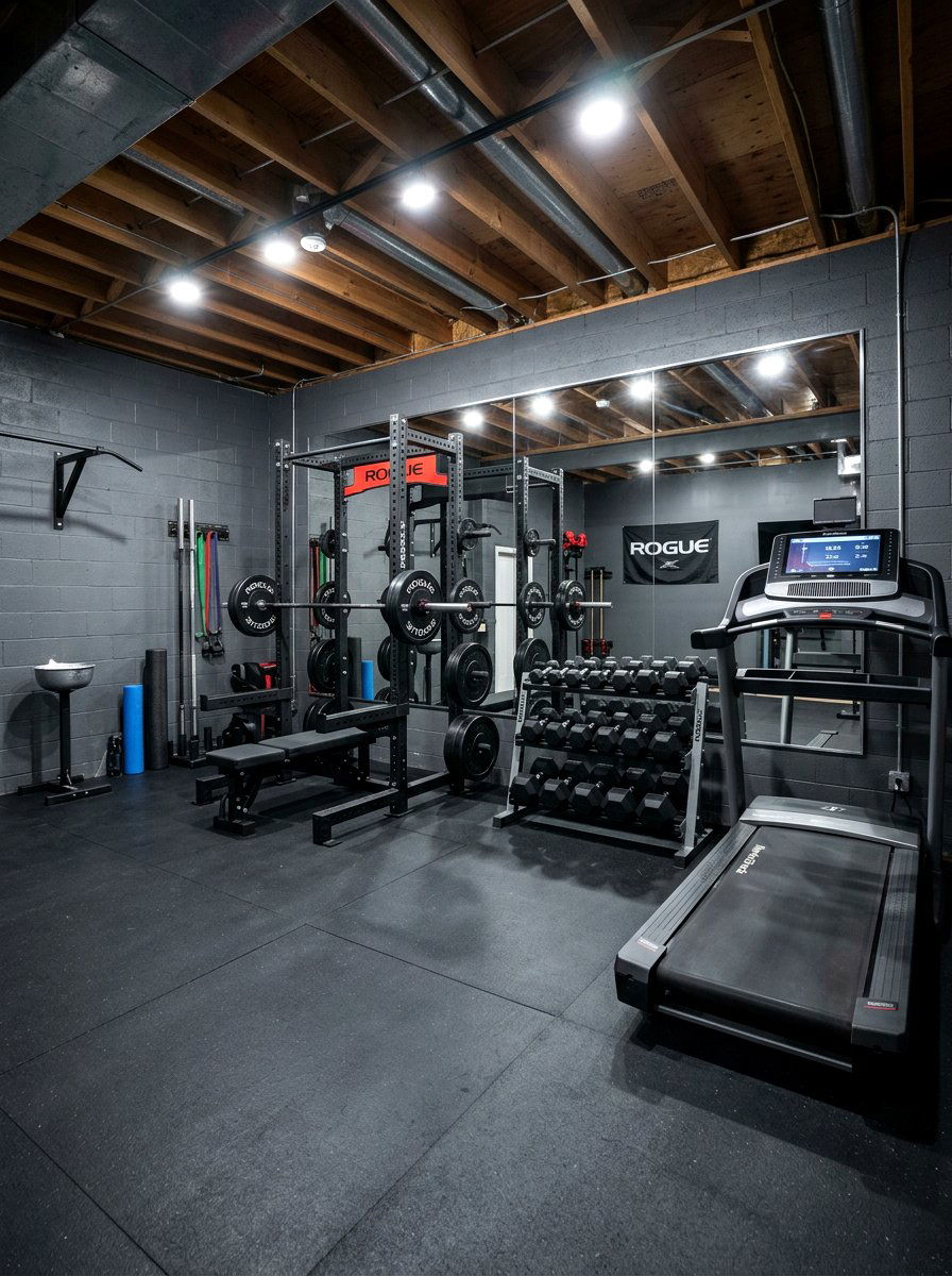 Basement Home Gym - 30 finished basement ideas