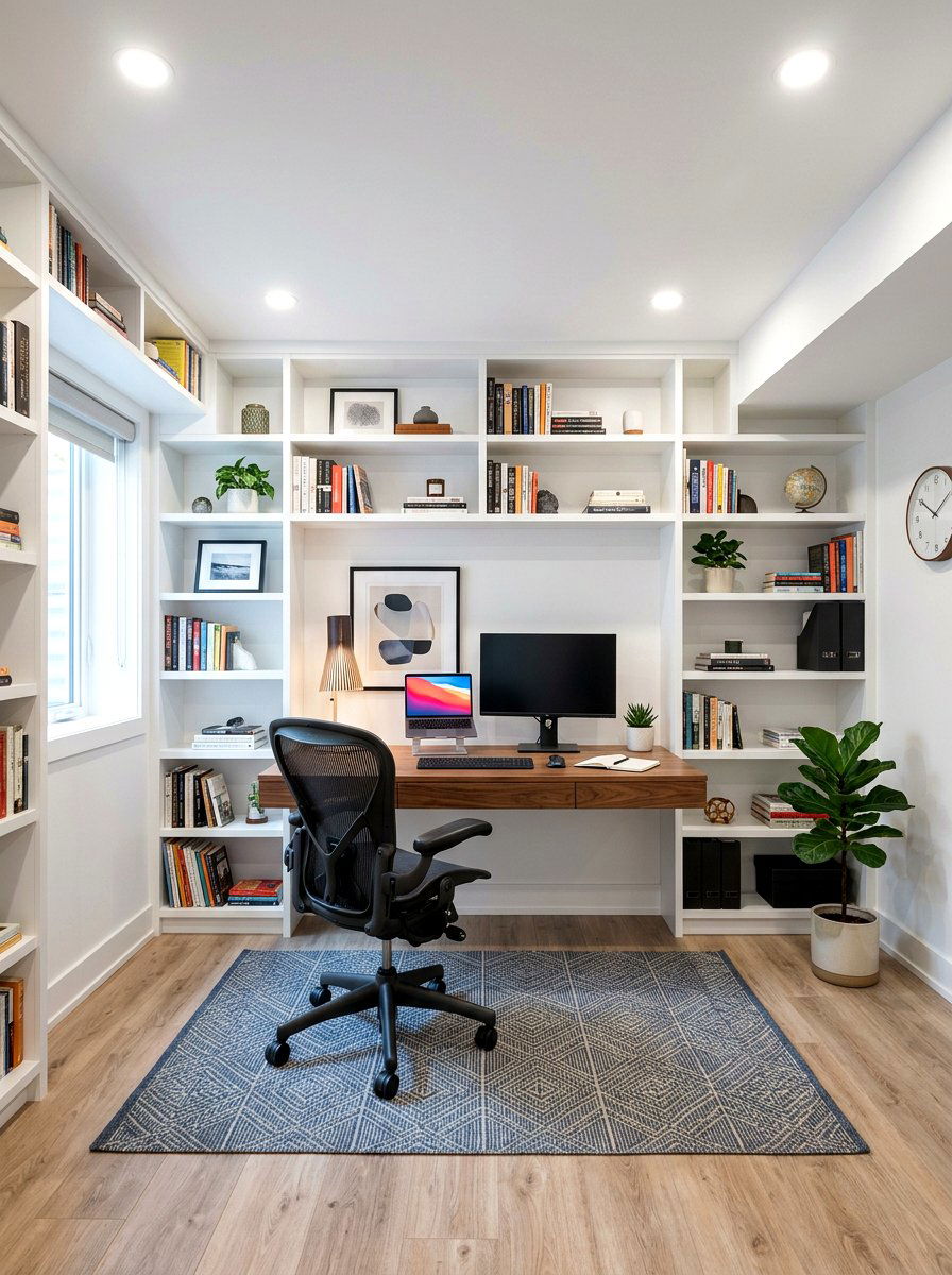 Basement Home Office - 30 finished basement ideas