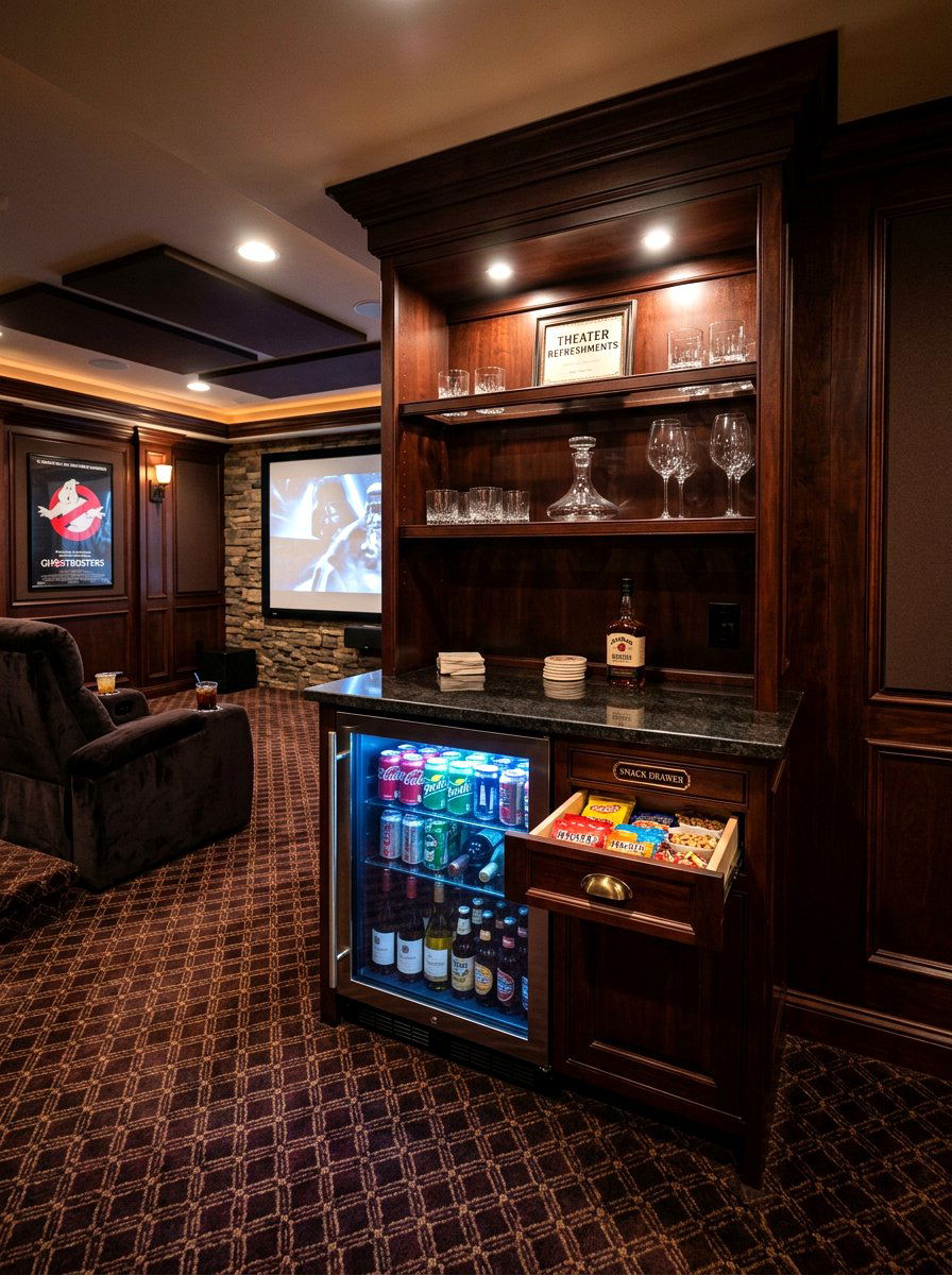 Basement Home Theater Drink Cabinet - 30 beverage cooler cabinet ideas