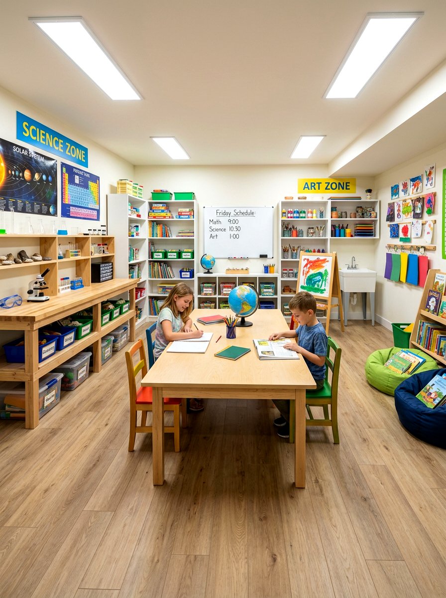 Basement Homeschool Classroom - 30 homeschool room ideas