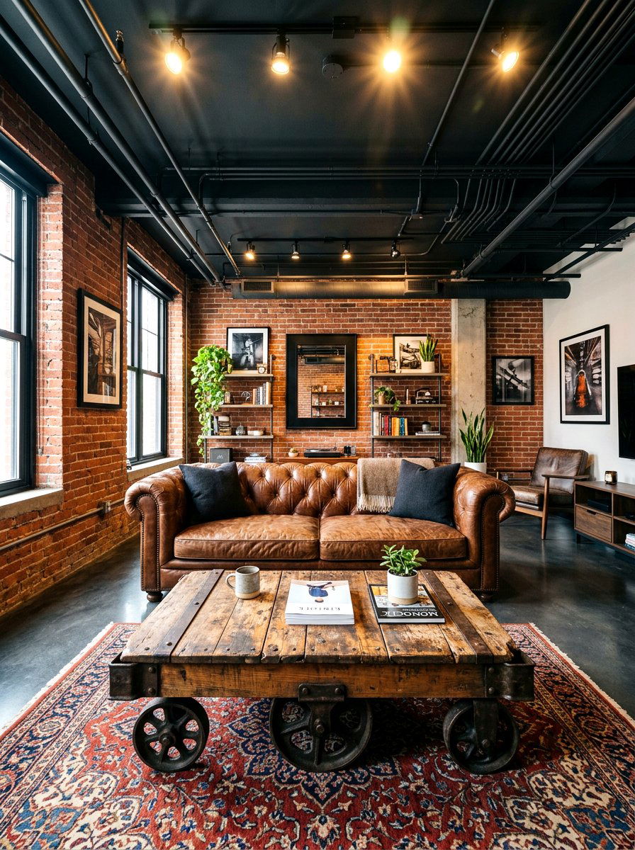 Basement Industrial Style - 30 finished basement ideas