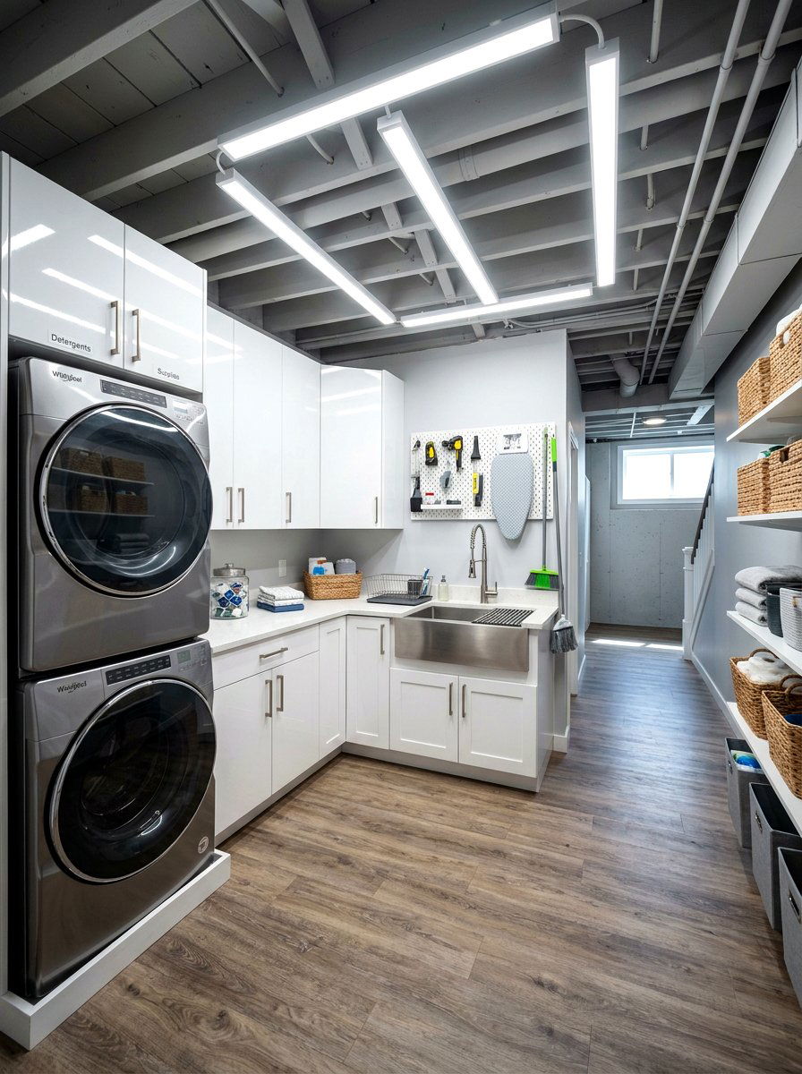Basement Laundry Corner - 30 laundry nook ideas