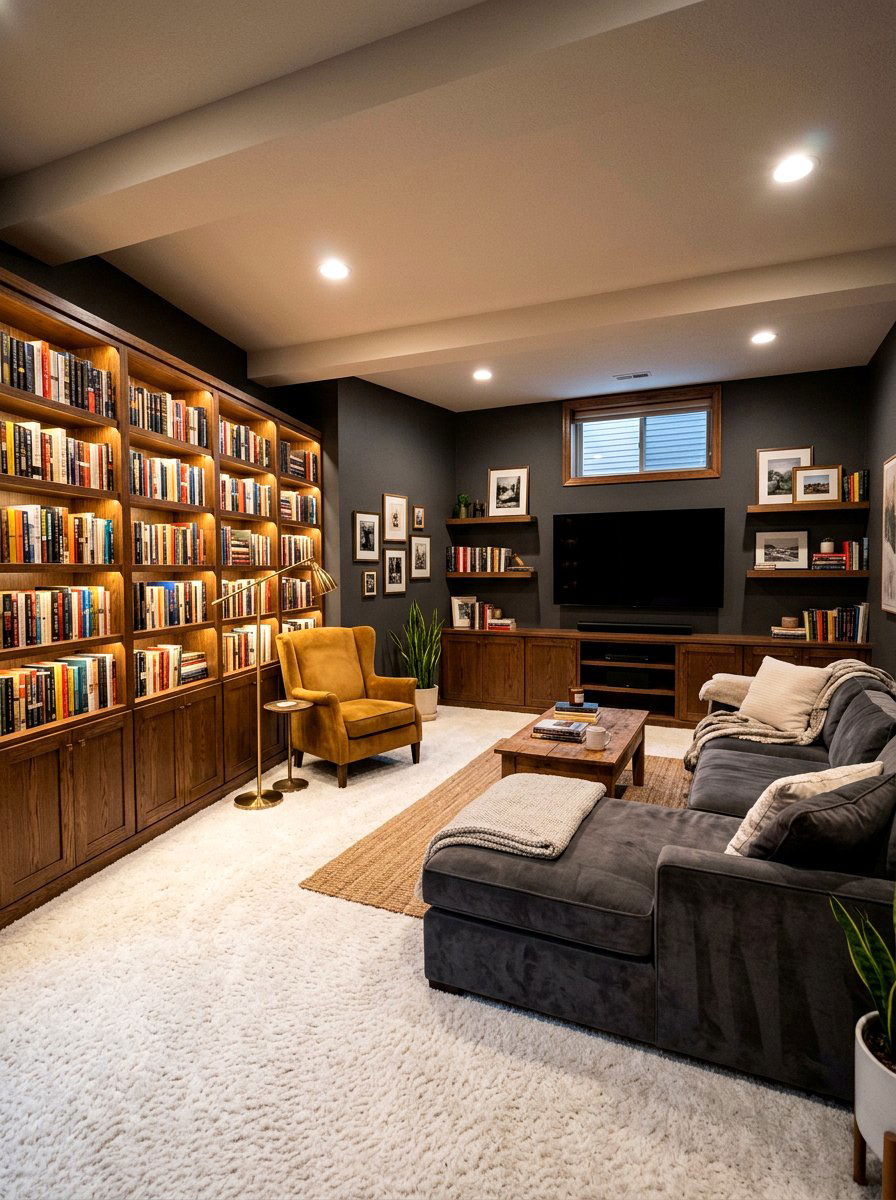 Basement Media Reading Room - 30 reading den ideas