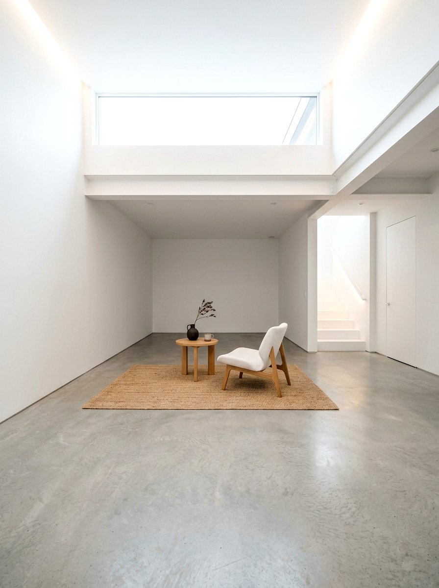 Basement Minimalist Retreat - 30 finished basement ideas