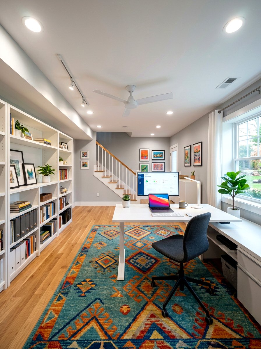 Basement Office - 30 work from home office ideas