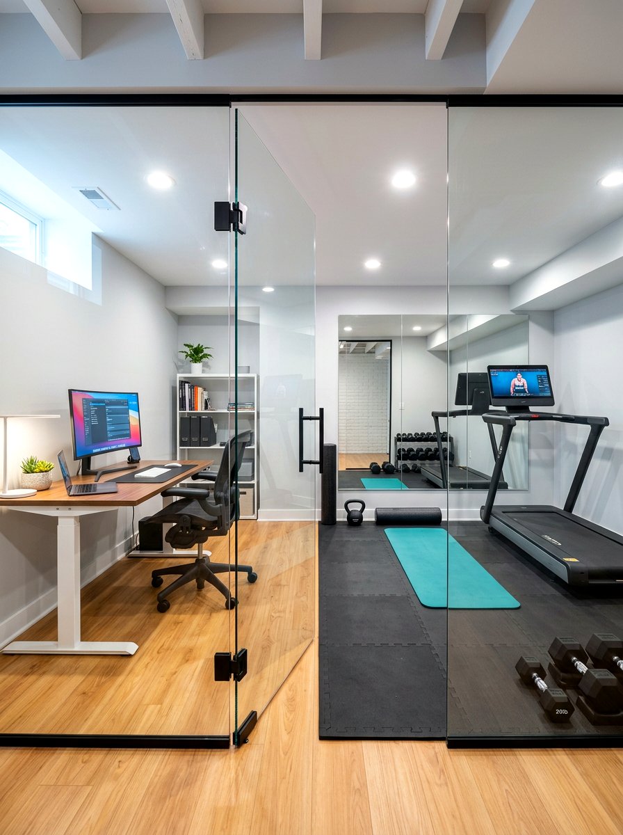 Basement Office And Gym Setup - 30 basement office ideas