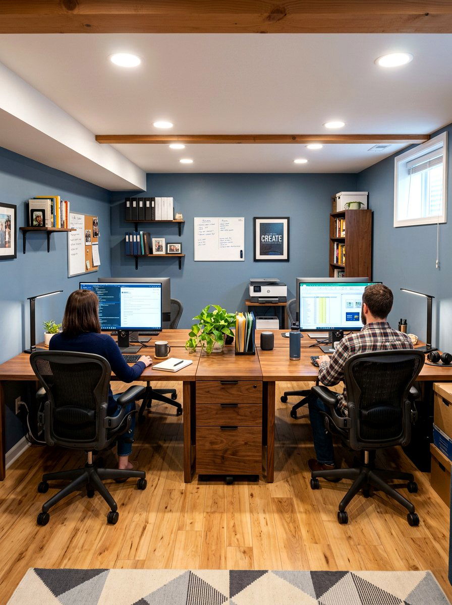 Basement Office For Two People - 30 basement office ideas