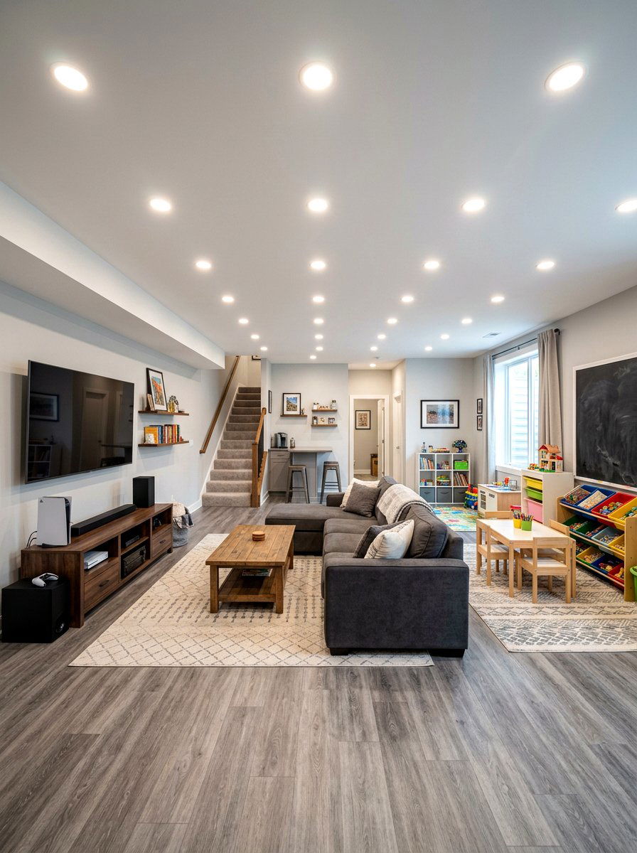 Basement Recessed Ceiling Lights - 30 basement family room ideas