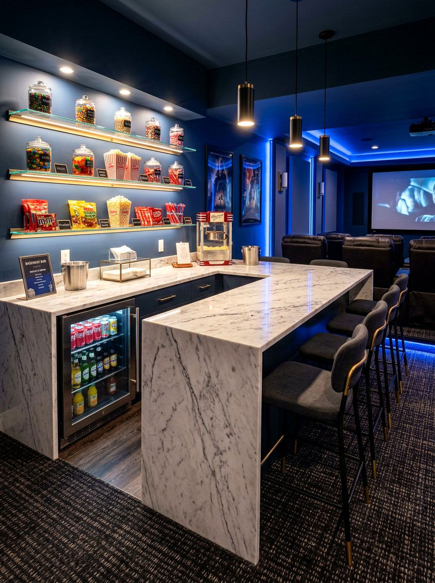 Basement Snack Bar - 30 basement theater ideas