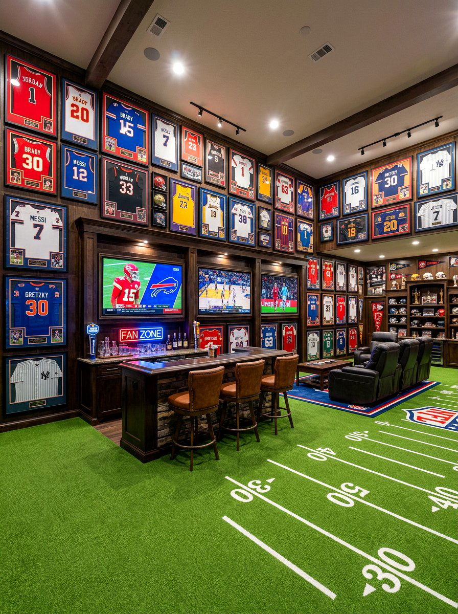 Basement Sports Zone - 30 finished basement ideas