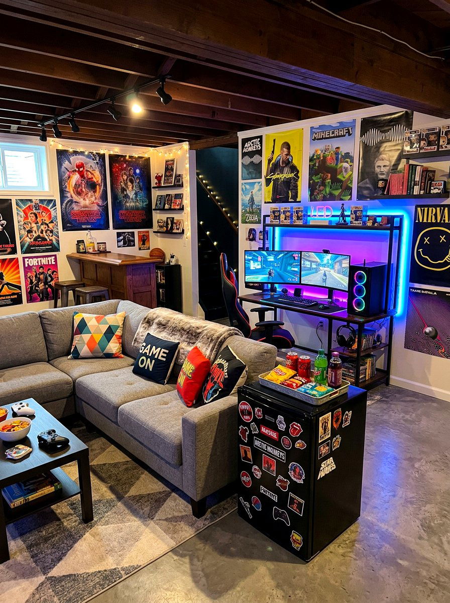 Basement Teenage Hangout - 30 finished basement ideas