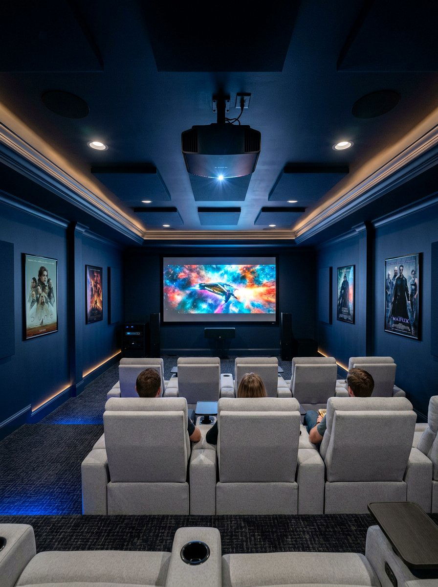 Basement Theater Dark Paint - 30 basement theater ideas