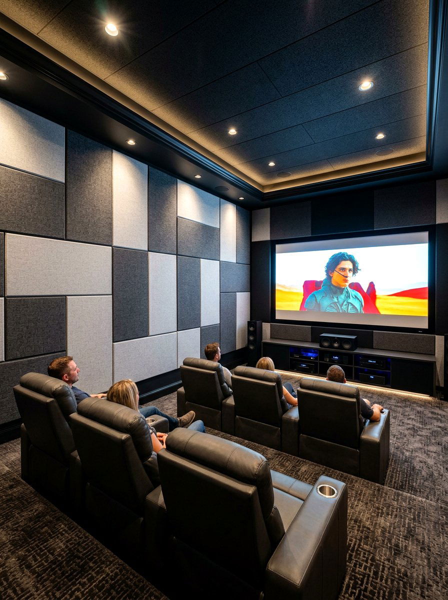 Basement Theater Fabric Panels - 30 basement theater ideas