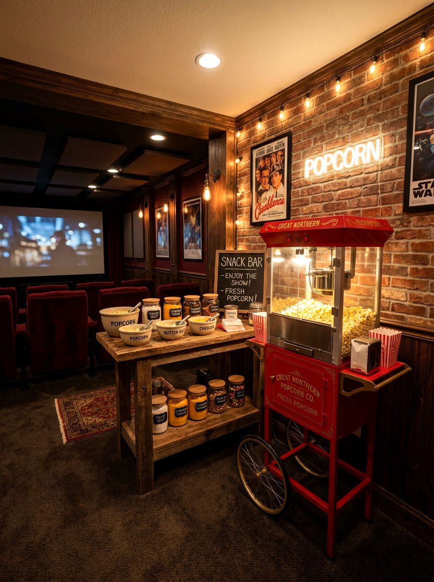 Basement Theater Popcorn Station - 30 basement theater ideas