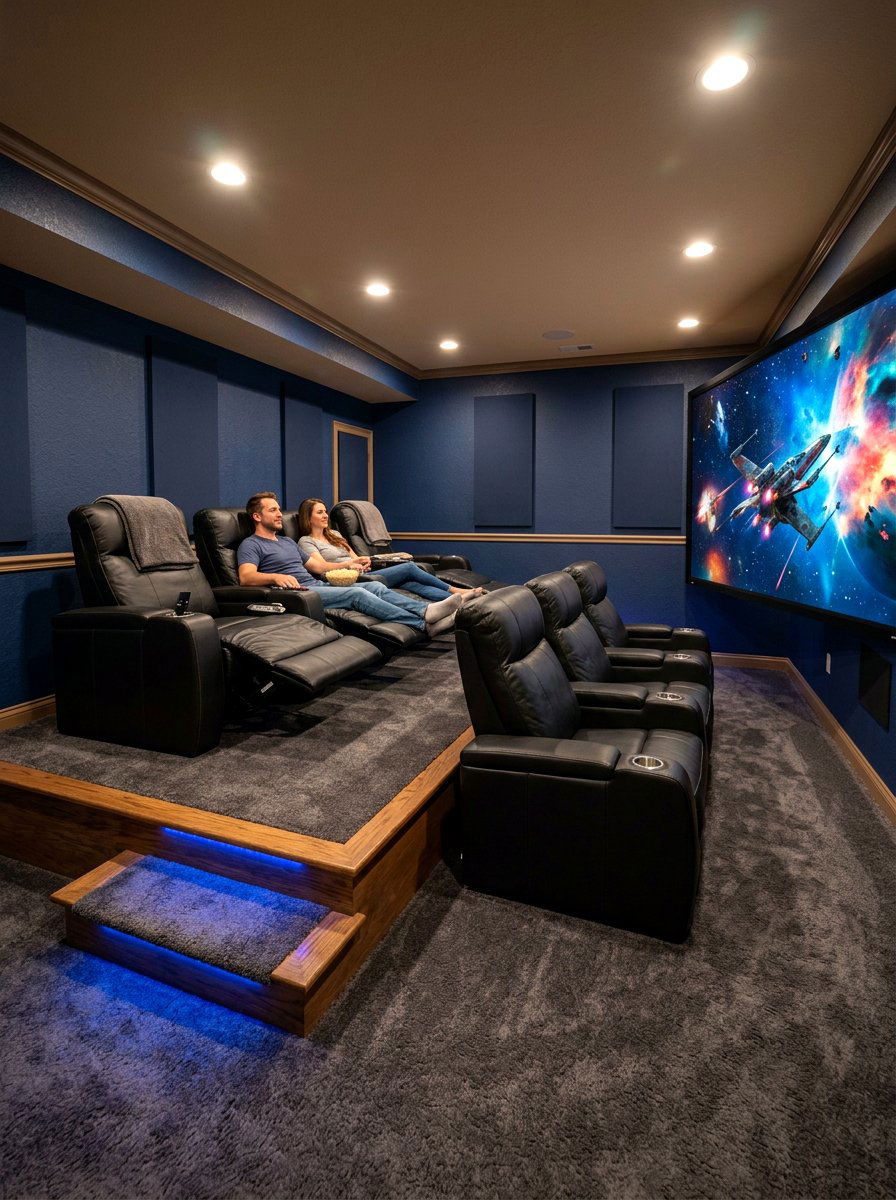 Basement Tiered Seating - 30 basement theater ideas