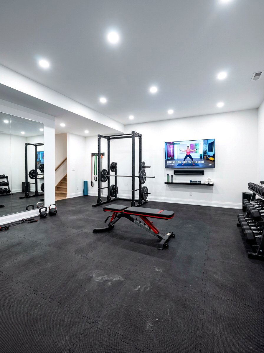 Basement Workout Zone - 30 small home gym ideas