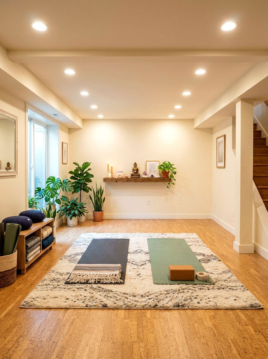 Basement Yoga Room - 30 yoga room ideas