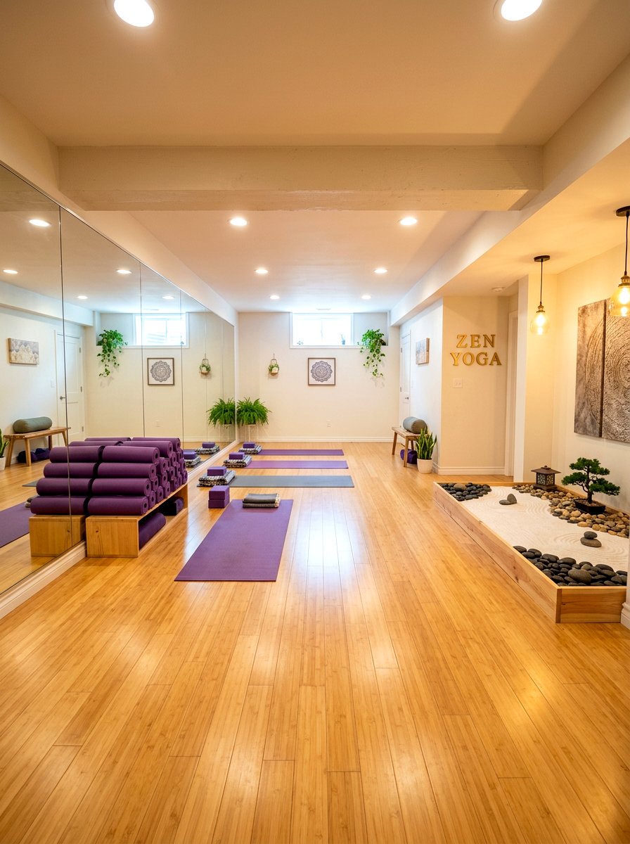 Basement Yoga Studio - 30 finished basement ideas